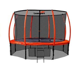 Trampoline - 426 cm - oranje zwart - veiligheidsnet - tot 150kg