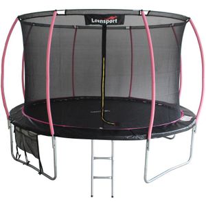 Trampoline - 366 cm - roze zwart - veiligheidsnet - tot 150kg