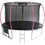 Trampoline - 305 cm - roze zwart - veiligheidsnet - tot 150kg