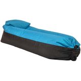 Opblaasbare luchtbed - ligstoel - 180x70x50cm - lichtblauw zwart