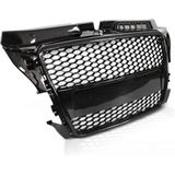Auto grille - voor AUDI A3 (8P) 04.08-07.12 - sport - glanzend zwart