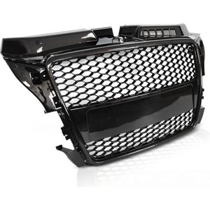 Auto grille - voor AUDI A3 (8P) 04.08-07.12 - sport - glanzend zwart