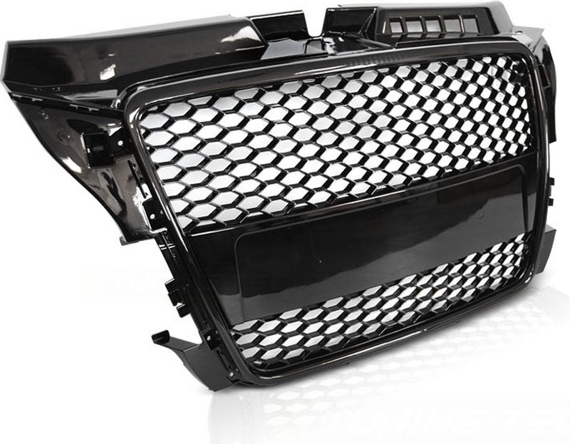 Auto grille - voor AUDI A3 (8P) 04.08-07.12 - sport - glanzend zwart