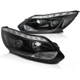Koplampen - voor FORD FOCUS MK3 11- 10.14 - LED - ZWART