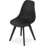KITO - eetkamerstoel - eettafel stoelen set van 4 - 46x54,5x80 cm - zwart
