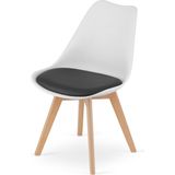 MARK - Eetkamerstoel - set van 4 eettafel stoelen - wit zwart