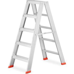 Ladder - huishoudtrap - dubbelzijdig - 2x 5 treden