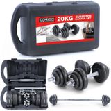 20 kg professionele dumbbell halterset zwart gietijzer