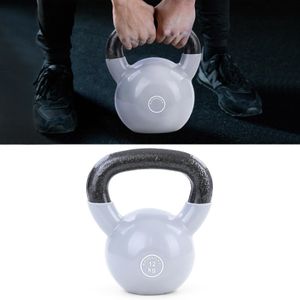 12 kg Kettlebell Kettlebell Swing Halter Gietijzer Zwart Vinyl Grijs