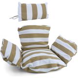 Kussen voor Hangstoel - Bruin/Wit Gestreept - 2-delig - Inclusief Rugdeel
