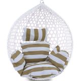 Kussen voor Hangstoel - Bruin/Wit Gestreept - 2-delig - Inclusief Rugdeel