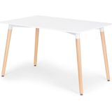 Rechthoekige tafel - scandinavische stijl - wit