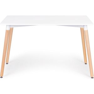 Rechthoekige tafel - scandinavische stijl - wit