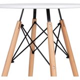 Ronde tafel - koffie tafel - scandinavische stijl - wit blad