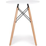 Ronde tafel - koffie tafel - scandinavische stijl - wit blad