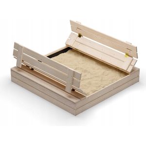Houten zandbak met deksel 120 x 200 cm - Henken Speeltoestellen