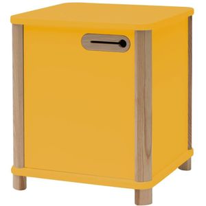 Bureaukast Ashme | Bezem geel | 42x42x48 cm | MDF & Essenhout