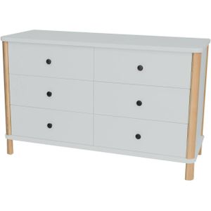 Ashme ladekast - lichtgrijs, 6 lades, 70x114x45cm, Essenhout & MDF, FSC-gecertificeerd