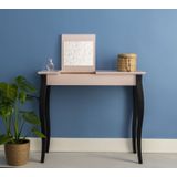 Lillo kaptafel wit met zwarte poten - 85 cm breed