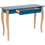 Lillo bureau - 105cm breed, petrolblauw gelamineerd MDF tafelblad & beukenhouten poten