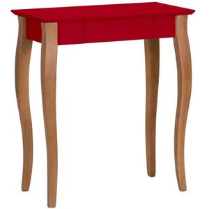Lillo bureau in rood met beukenhouten poten - 1 lade, 65cm breed