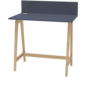 Bureau Luka 85cm in marineblauw met essenhouten poten - FSC gecertificeerd