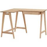 Luka L-vormig bureau - Links, 115x85cm, Essen poten, FSC100%