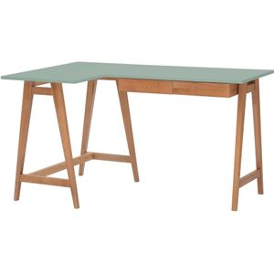 Hoekbureau Luka in Saliegroen - Links - 135x85cm - Essenhout & MDF - FSC Gecertificeerd