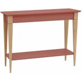 Antiek roze wandtafel Mimo | Beukenhouten poten | 105cm x 35cm | FSC gecertificeerd