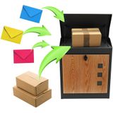 Pakketbrievenbus - 43x24x52 cm - Metaal - Antraciet Houtlook