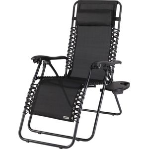 Ligstoel tuin - ligbed - 157,5 x 63,5 x 81 cm - zwart