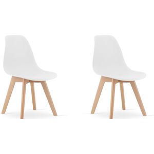 Eetkamerstoelen KITO - set van 2 eettafel stoelen - wit