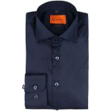 Suitable - Overhemd - Donkerblauw - Katoen - Skinny Fit