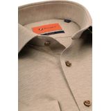 Suitable - Overhemd Pique - Beige - Slim-fit - Katoen - Lange Mouw