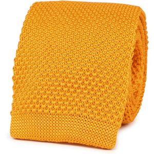 Suitable - Knitted Stropdas Geel TK-03 - Luxe heren das van 100% Polyester - Effen