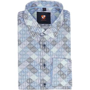 Suitable Twill Overhemd Ruiten Blauw - Maat 40 - Heren - Casual Shirt