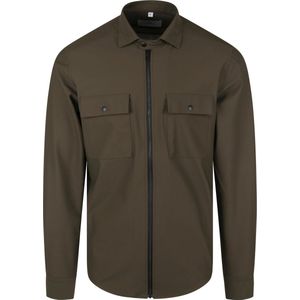 Suitable - Jacket Shirt Donkergroen - Maat S - Modern-fit