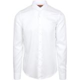 Suitable - Overhemd Extra Lange Mouwen - Wit - Slim-fit - Katoen