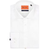 Suitable - Overhemd Extra Lange Mouwen - Wit - Slim-fit - Katoen