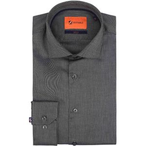 Suitable - Roy Oxford - Overhemd - Antraciet - 100% Katoen - Slanke Pasvorm
