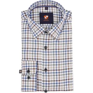 Suitable Overhemd Bruin Ruiten - Maat 39 - Heren - Casual Shirt