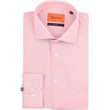 Suitable - Overhemd - Knitted Pique - Roze - Heren - Casual Shirt