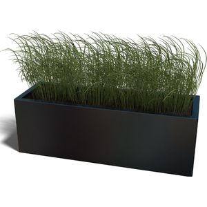 MySteel Gepoedercoat staal plantenbak Texas 120 x B40 - Hoogte:  60 L Kleur: RAL9005 mat (zwart)