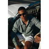 Colourful Rebel Caleb Shirt - Blazer Kraag Blouse - Regular Lengte - Lange Mouw - 55% Linnen, 45% Katoen