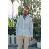 Colourful Rebel Caleb Shirt - Blazer Kraag Blouse - Groen - 55% Linnen, 45% Katoen