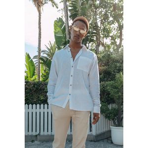 Colourful Rebel Caleb Shirt - Blazer Kraag Blouse - Groen - 55% Linnen, 45% Katoen