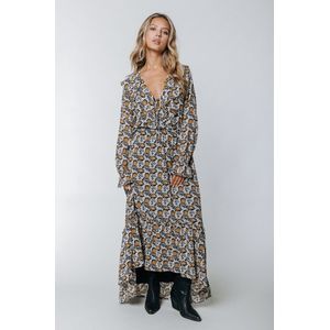 Colourful Rebel - Penny Paisley Flower Ruffle Maxi Dress - Multi - Viscose