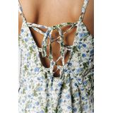 Colourful Rebel - Elodie Flower Jurk - Blauw - Polyester - Loose Fit