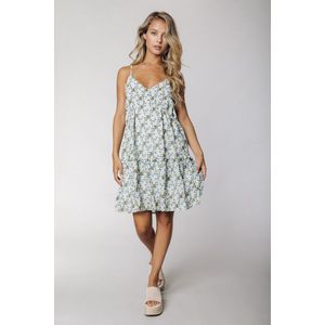 Colourful Rebel - Elodie Flower Jurk - Blauw - Polyester - Loose Fit