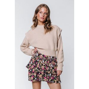 Colourful Rebel Mosh Flower Mini Skirt - Ruffle Rok met Bloemen